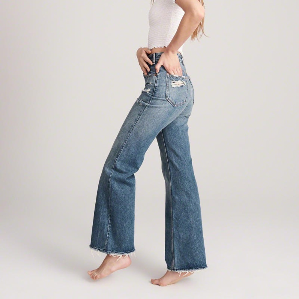 Abercrombie & Fitch Annie High Rise Wide Leg Jeans
